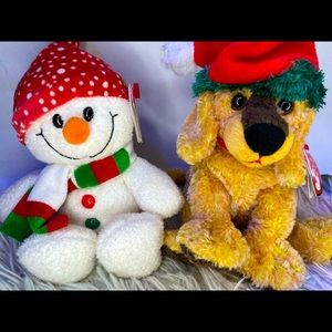 TY Beanie Babies - Jinglepup & Freezie the Snowman